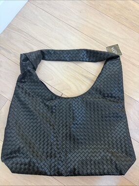 Black Woven Shoulder Bag